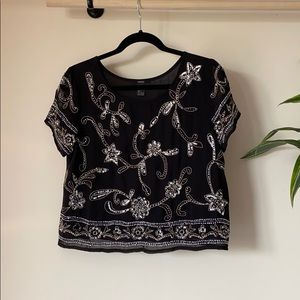 Beaded Crop Blouse